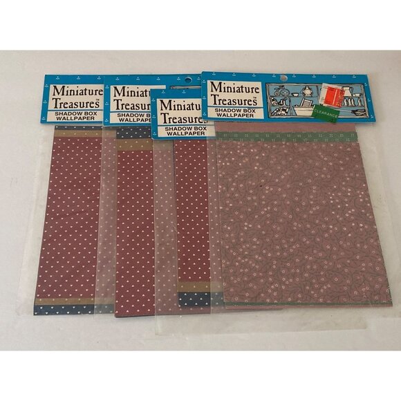 Doll House Miniature Treasures Wall Paper for Shadow Box Craft World VTG - Picture 8 of 8